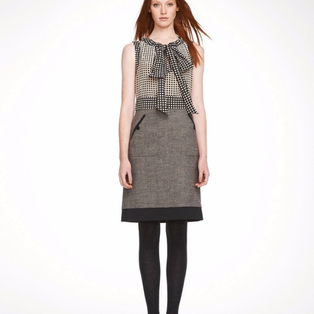 Tory Burch Roderick Mock Two Piece Tie Neck Dress